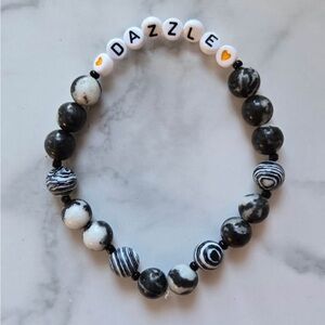 Handmade Beaded Zebra Bracelet for Ehlers-Danlos Syndrome Awareness “Dazzle”